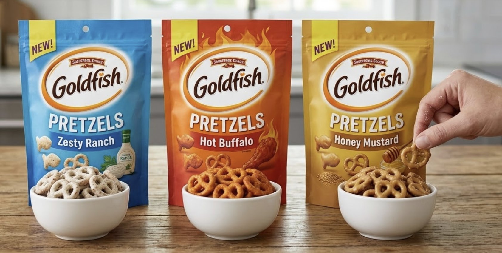 Goldfish Pretzels Now Come in Zesty Ranch, Hot Buf
